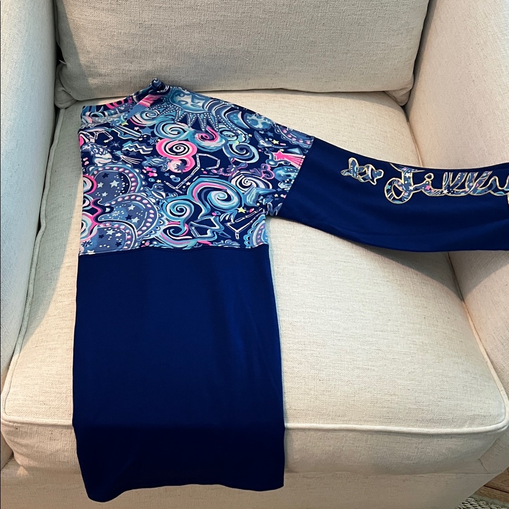 Lilly Pulitzer Blue and Multicolor Long Sleeve Top